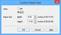 figure:Custom Paper Size dialog box